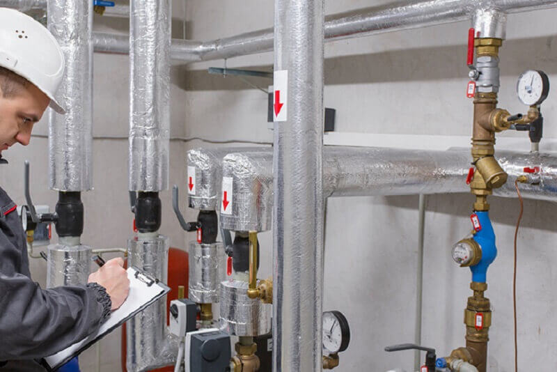 Commercial plumber in Penrith repairing a clogged drain in a retail store